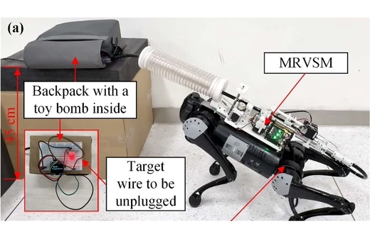 Quadruped using a retractable variable-stiffness manipulator